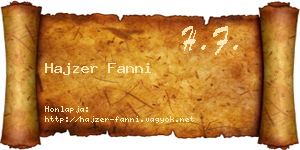 Hajzer Fanni névjegykártya